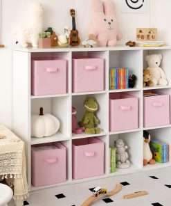 Alternative view of GRANNY SAYS Cube Storage Bins. 11 Inch 6 Pack Storage Cube Organizer. Foldable Fabric Storage Boxes with Handle. Decorative Clothing Storage Baskets for Shelves. Closet. Pink